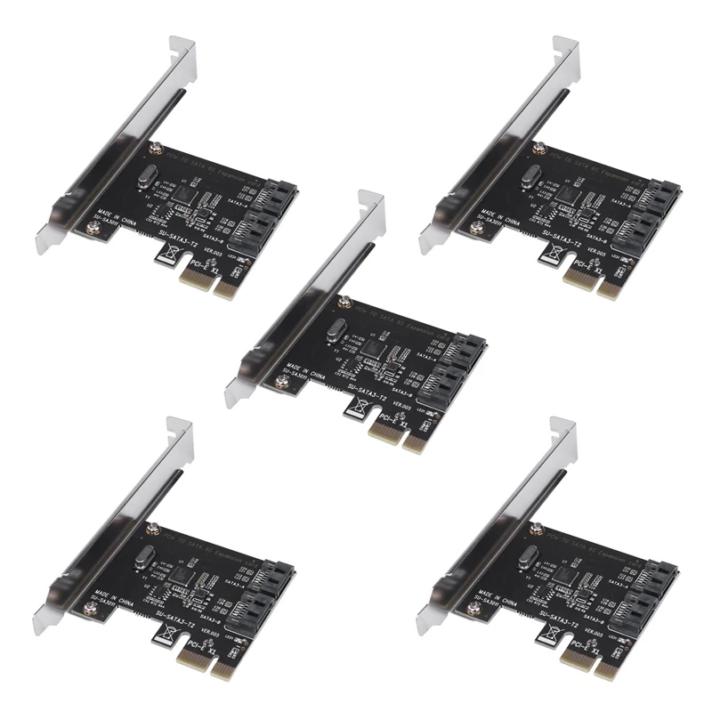 

5X PCIe PCI Express на SATA3.0 2-портовый SATA III 6G адаптер платы расширения контроллера