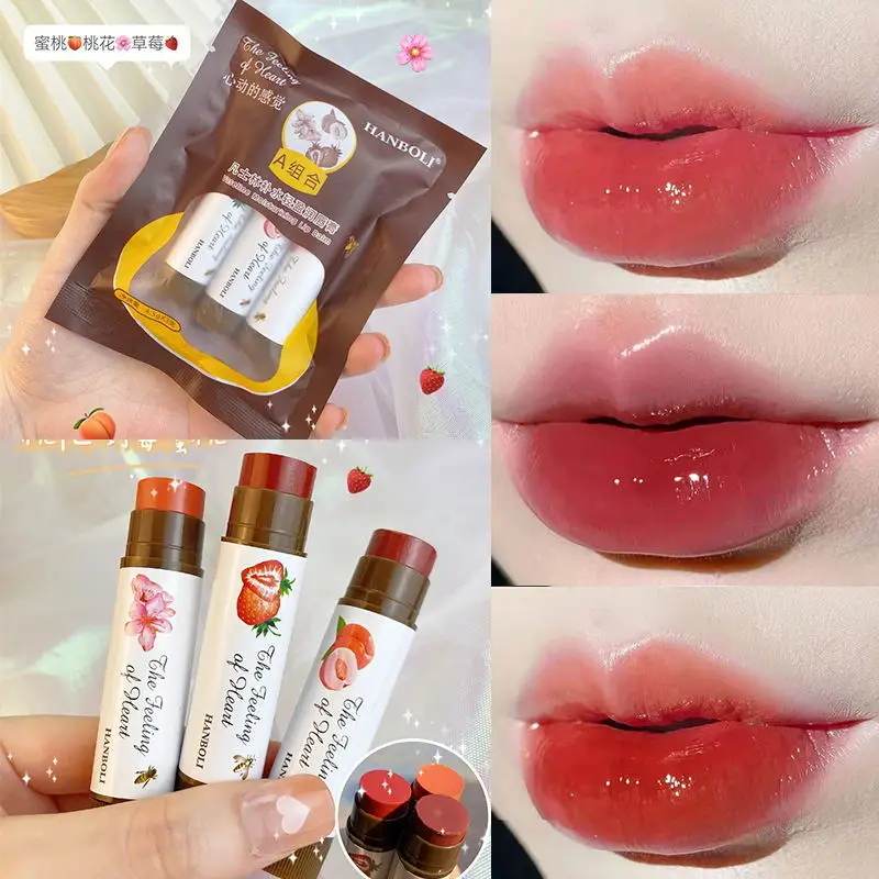 

Moisturizing Lip Balm Colorful Waterproof Long Lasting Non-Sticky Cup Compact Fruit Lip Glaze Korean Cosmetics 2023 New