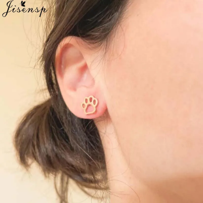 Small Dog Paw Stud Earrings Animal Fashion Earings Black for Women Children Jewelry Classic Chihuahua Ear Studs oorbellen |