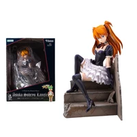 bandai original eva anime figure 18cm asuka langley soryu gothic lolita action figure toys for kids gift collectible model