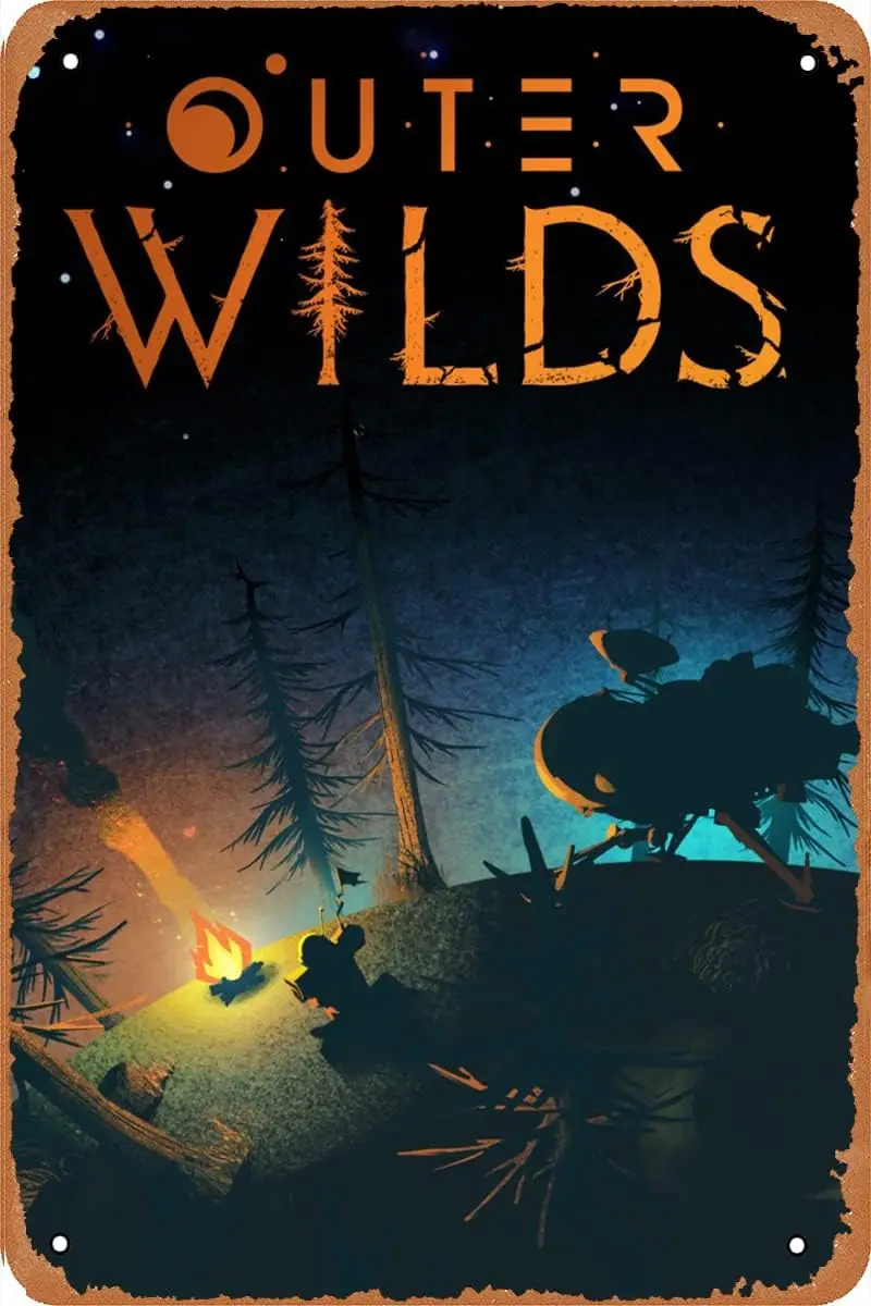 Плакат Outer Wilds (2019) для видеоигр жестяная вывеска винтажный металлический знак бар