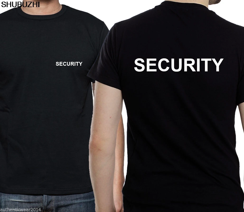 

SECURITY T SHIRT TOP WORK DOORMAN BOUNCER DOOR MAN BODYGUARD GUARD TEE Cool Casual pride t shirt men Unisex New Fashion
