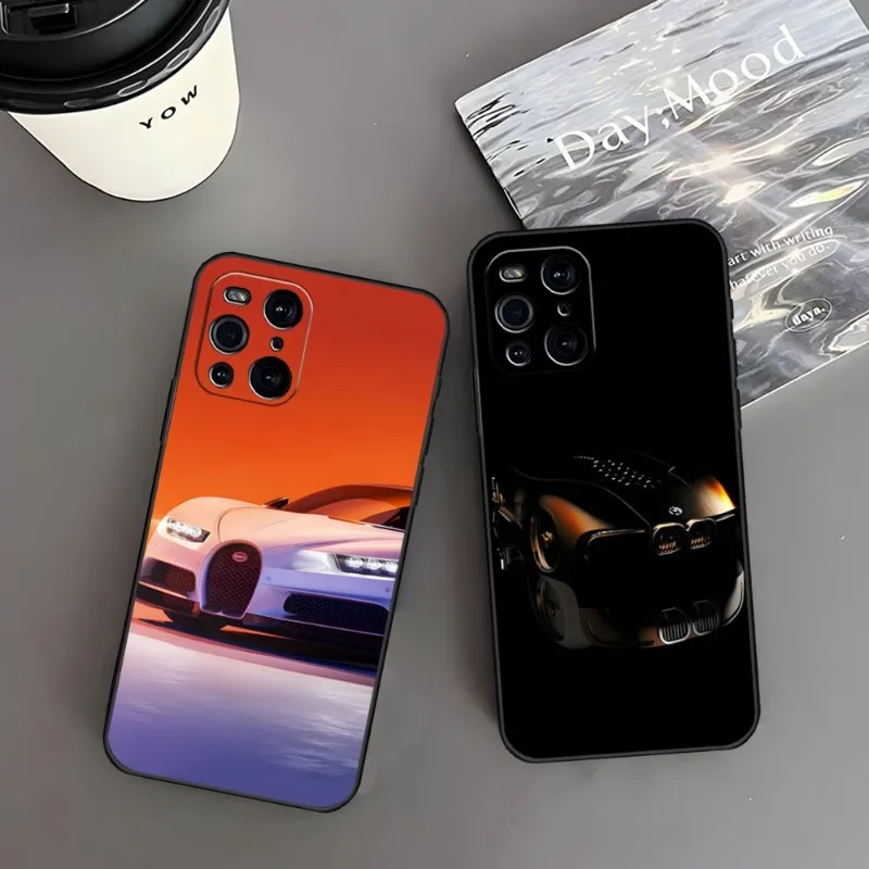 

Роскошный автомобильный чехол Bugatti для OPPO Find X3 Neo Reno 6 Pro 7 X5 A57 A54 A55 A74 One Plus 8 6 9 7 Pro