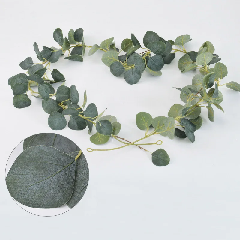 

Искусственная лоза из искусственного эвкалипта, 2 м, искусственные растения, ротанговая гирлянда, свадебное украшение «сделай сам», шелковы...