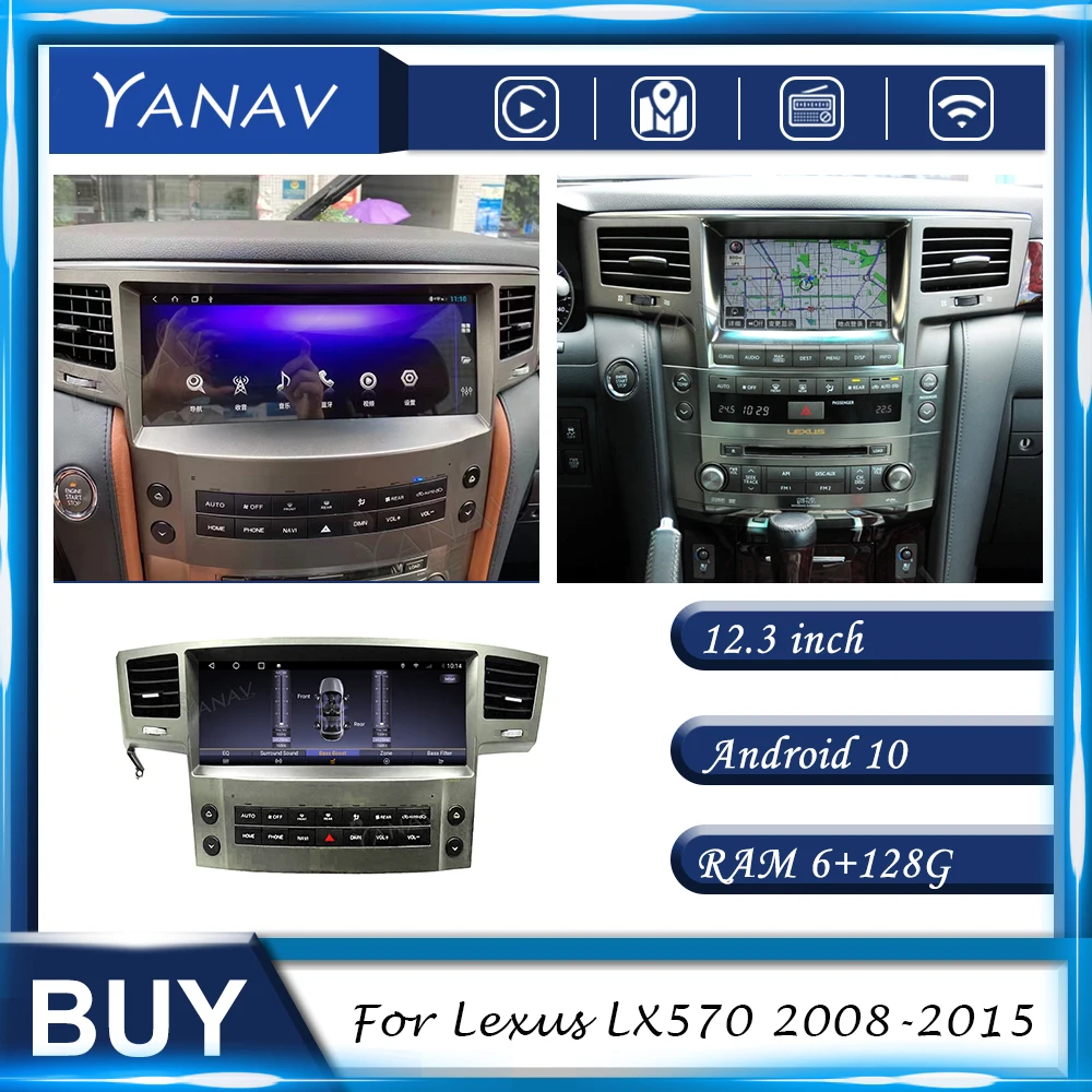 

Автомагнитола для Lexus LX570, 2008-2015, Android, 2 Din, стереоприемник, GPS-навигация, Мультимедийный MP3-плеер со встроенным Carplay