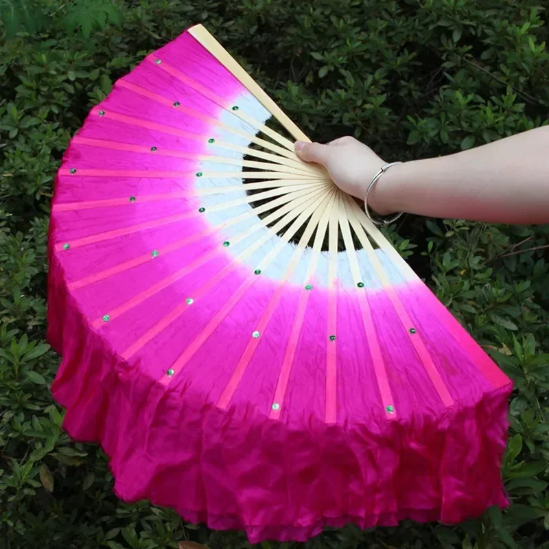 Настоящий шелк 1 пара 40 см (15 7 дюйма) красочные бамбуковые вуали для танца живота