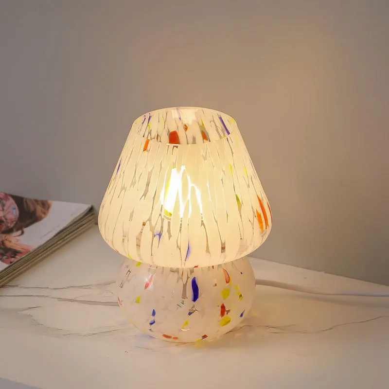 

Glass Mushroom Table Lamp Warm White/Natural White/Cool White 3 Colors Dimmable lamp bedside EU/US/UK/AU Plug Reading Desk Lamp