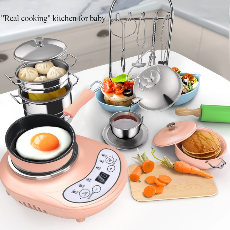 Mini Kitchen Really Cook Small Kitchen Utensils Child Learn To Cook Early Education Kitchen Play House Toys Gifts for Girls