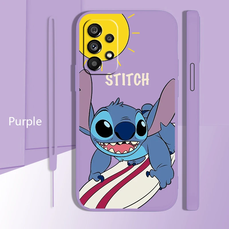 

Lilo Stitch Cartoon Cute Case For Samsung Galaxy A73 A72 A53 A33 A52 A32 A22 A71 A51 A21S 4G 5G Liquid Rope Phone Cover Core