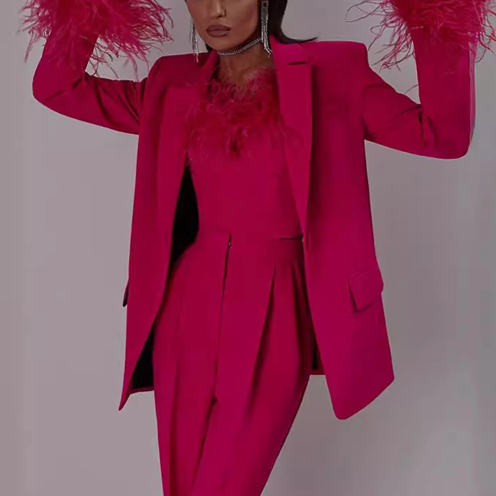 TWOTWINSTYLE Шикарный комплект из двух предметов для женщин пиджак с зубчатым