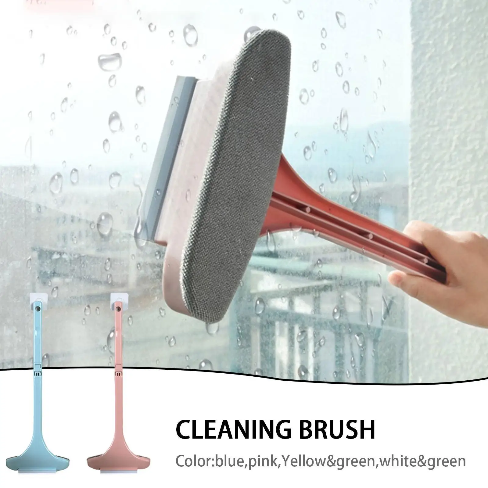 

2 In 1 Window Cleaning Brush Glass Wiper Window Cleaner Squeegee Wiper Home Cleaning Tools Microfiber Wiper Mesh Cleaner