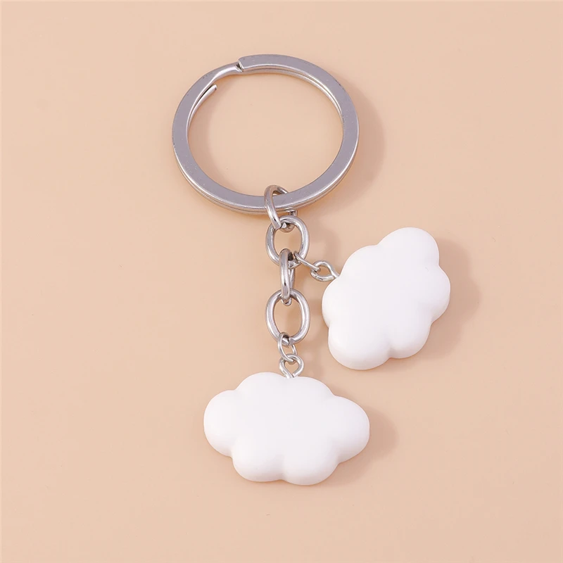 

Cute Keychains Resin Clouds Charms Keyrings Souvenir Gifts for Women Men Car Key Handbag Pendants Key Chains DIY Accessories