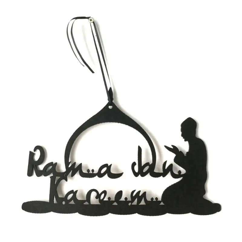 Ид Мубарак Мусульманский Ислам Рамадан Нетканый кулон Полые буквы Верующий