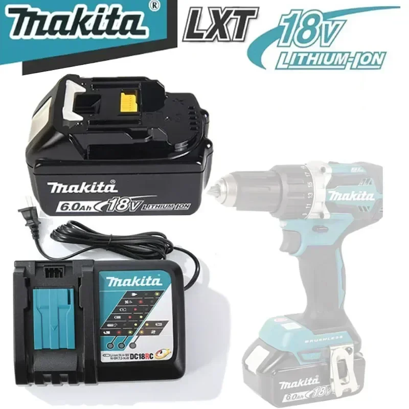 Оригинальный аккумулятор Makita 18 В 6 0 Ач LXT400 BL1830B BL1850B BL1860 сменный светодиодный