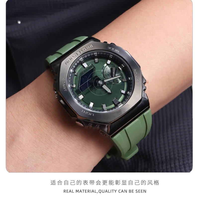 Резиновый ремешок для часов модифицированный Casio G-SHOCK GA2100 GM2110 спортивный