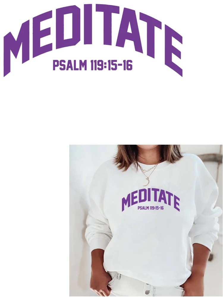 MEDITATE PSALM Patch for clothes Thermo-stickers Flex fusible transfer iron on transfer