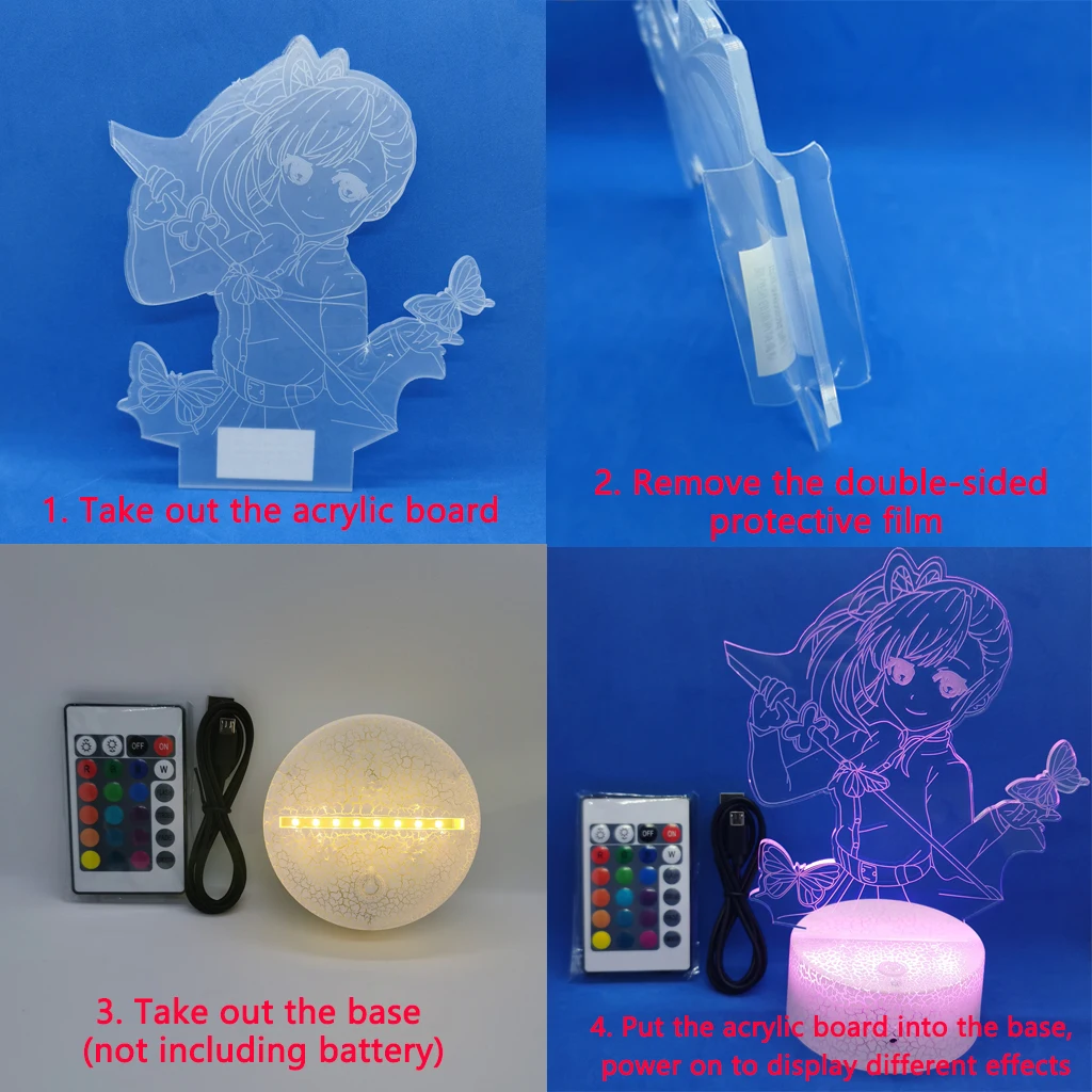 3D Аниме лампы рассекающий демонов светодиодный светильник Kimetsu No Yaiba Nezuko Kamado для