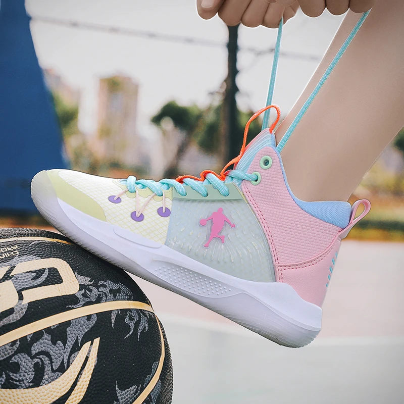 

2022 New Teenagers Basketball Shoes Fashion Boys Basketball Boots Non Slip Girls Training Sneakers Comfortable Athletic Shoes