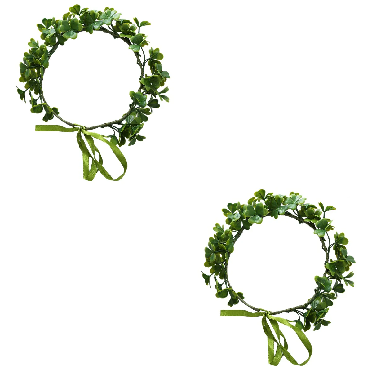 

2 Count Wedding Headpiece Bride Wreath Green Shamrock Crown Crowns 20X20CM St Patricks Day Resin Headbands Women