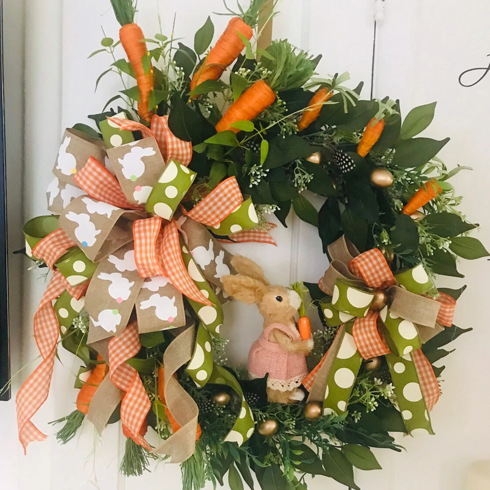 

Easter Hanging Decorative Garland Cartoon Rabbit Decoration Printed Colorful Ribbon Wreath Ornament Easter Home Decoration 2022