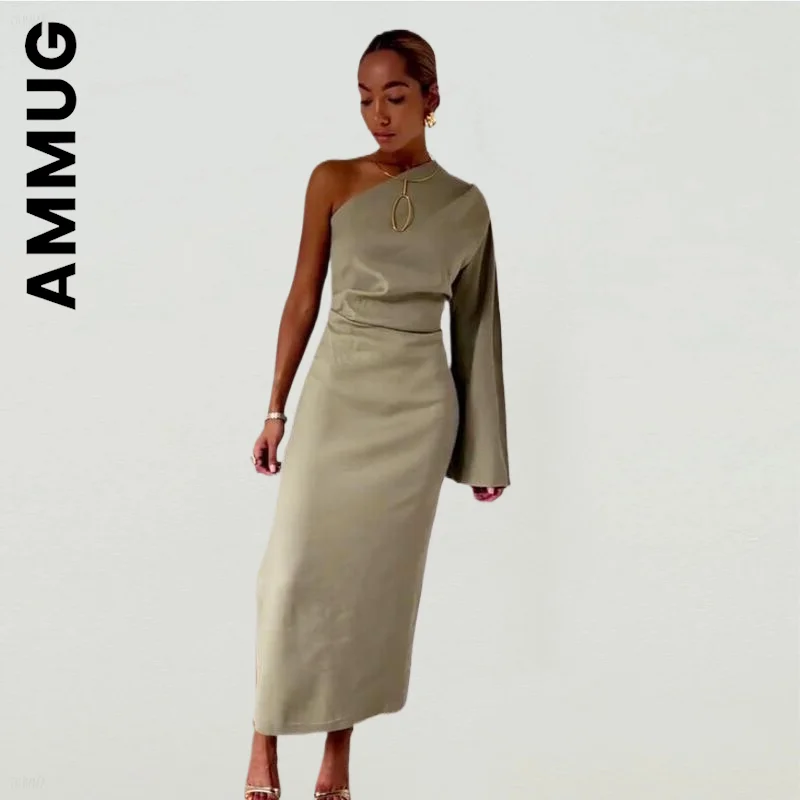 

Ammug Dress Long Sleeve Fashion Long Dress Sexy Soft Vintage Robe Cheap Outfits Tight Slim Vestidos Dresses Woman Female