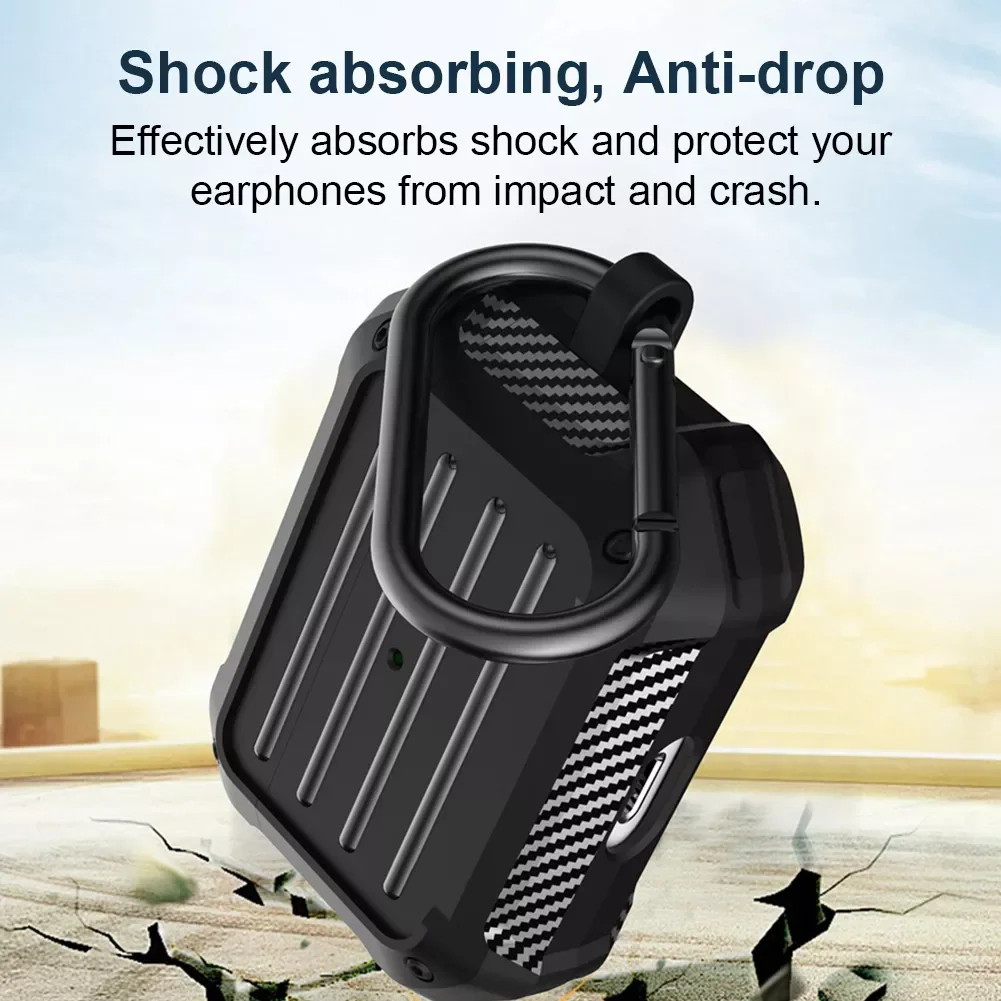

Protective Case For Airpods Pro Case Cover for AirPods 1 2 Full-Body Carbon Fiber Shock Absorbing Protective For Airpods Case