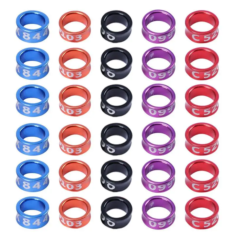 

30Pc Bird Foot Rings Alloy Rings 5Colors Ring Without Text Bird Identification For Parrot Pigeons Bird Accessories Bird Carrier