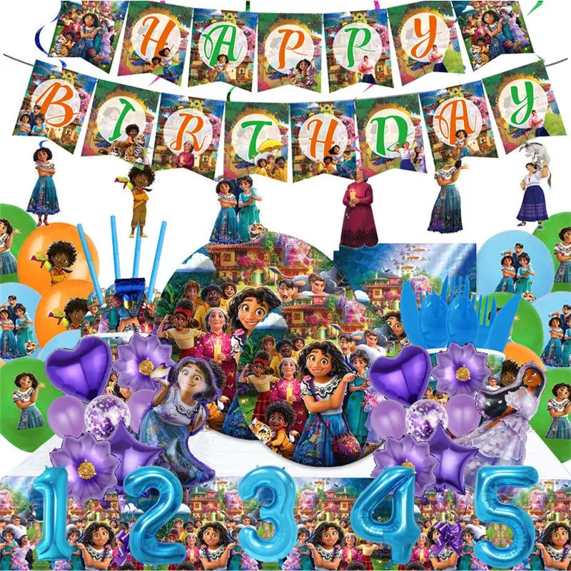 

Encanto Birthday Party Decoration Balloons Number Aluminum Film Balloon Baby Shower Decor Children's Birthday Scene Decoration
