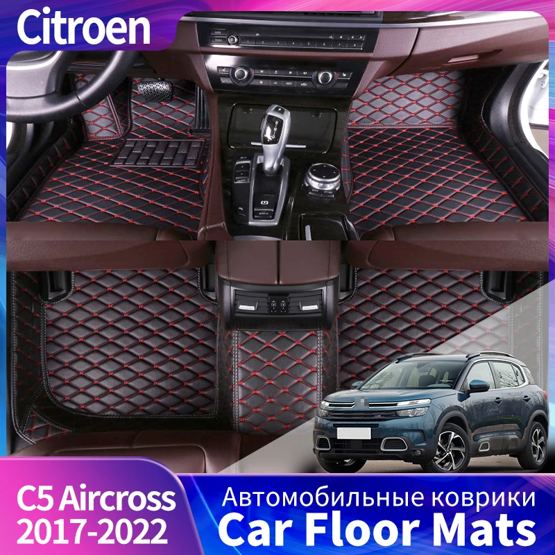 

Car Floor Mat For Citroen C5 Aircross 2017-2022 Accessory Upholstery Custom Car Floor Mats Leather Full Carpet Accessories 3pcs
