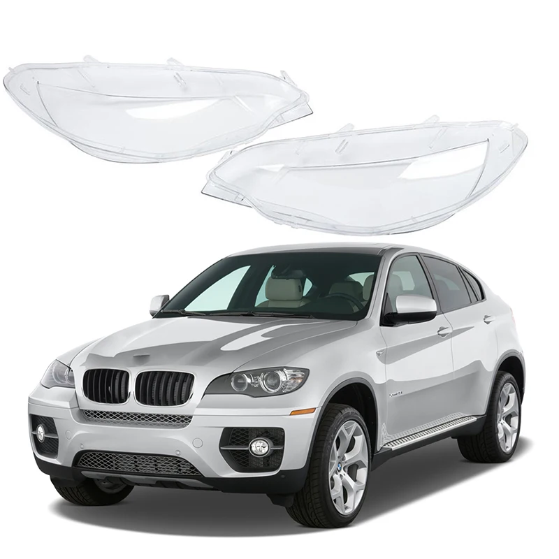 

For BMW X6 E71 2008-2014 xDrive 35i/40i/50i Car Front Headlight Cover Lampshade Headlamp Glass Clear LED Lens Shell Shade New