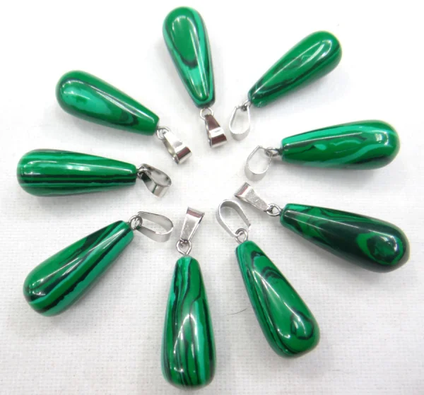 

12PCS Natural Stone Water Drop Pendant Epidote Teardrop Shape Rose Crysta Agates Pendants Charms for Jewelry Making Necklaces