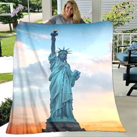 statue of liberty jesus virgin mary soft throw blanket bedding flannel living roombedroom warm blanket