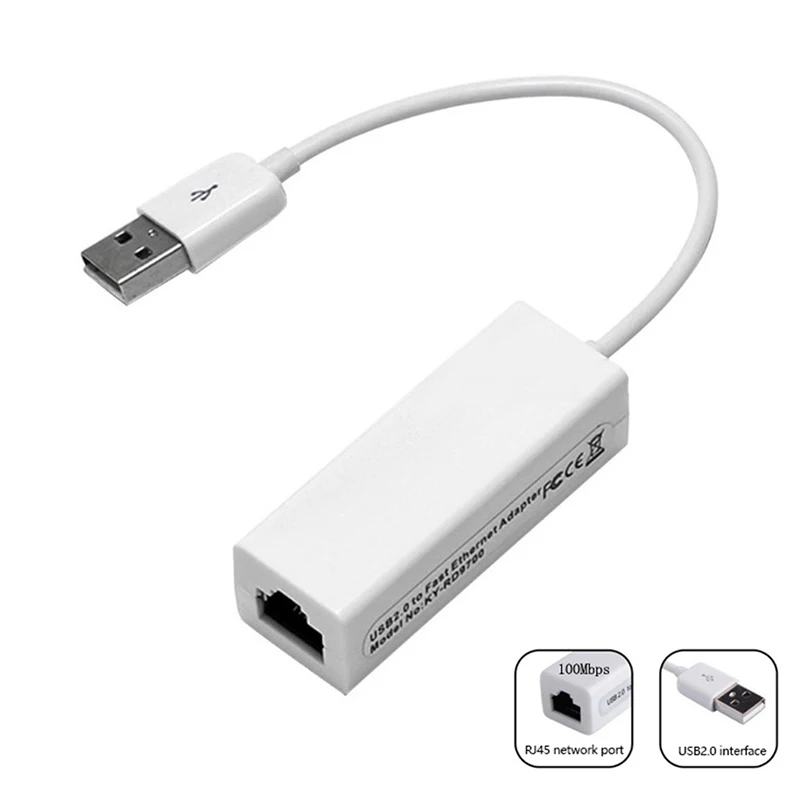 

USB 2.0 To Internet RJ45 Lan For Windows 7/8/10/XP Laptop USB Ethernet Adapter 10/100Mbps