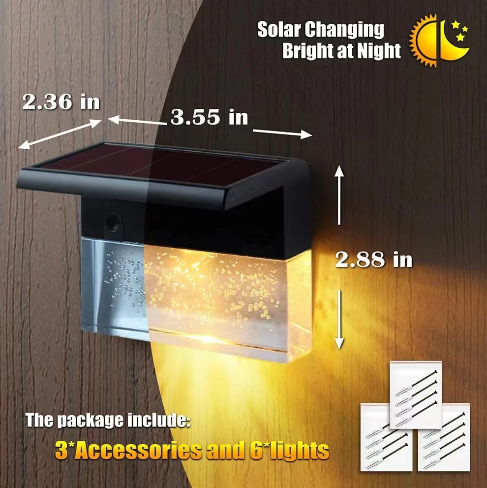 

Outdoor Solar LED Lights Waterproof Garden Fence Lights Decorative Courtyard Courtyard Stairs Steps Deck Lights Street Lights