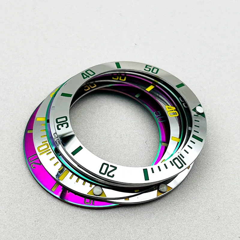 Mod 38mm Mirror Sloped Metal Watch Bezel Insert Ring Inner Diameter 30.5mm Fits SUB Men's Watch Cases Replace Repair Parts