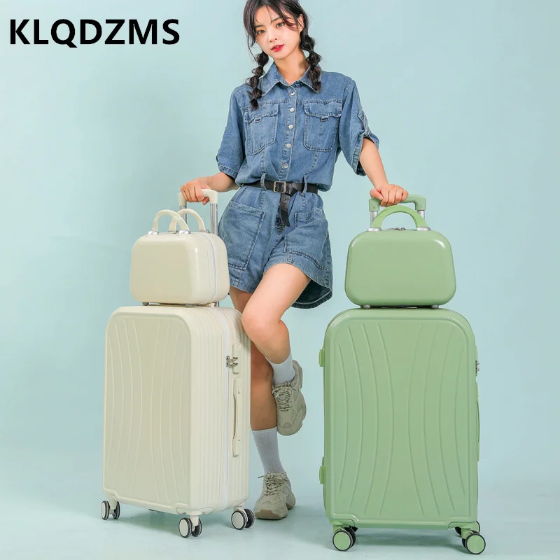 KLQDZMS New Universal Multifunctional Luggage High Value Small Fresh Trolley Suitcase Set 20 Inch Waterproof Boarding Box
