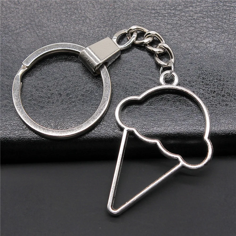 Металлический держатель для рукоделия, детский подарок, мужской брелок, 2 цвета, 46x32 мм, брелок для мороженого