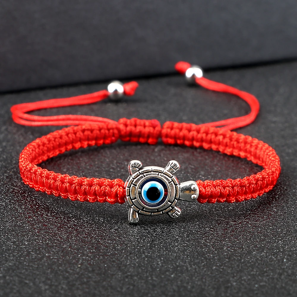 

Handmade Woven String Charm Couple Bracelets New Evil Eye Braided Bracelet Adjustable Red Black Color Thread Bangle Jewelry Gift