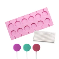 round lollipop molds chocolate hard candy silicone mold cake mold 25pcspack lolly sticks kitchen bakeware
