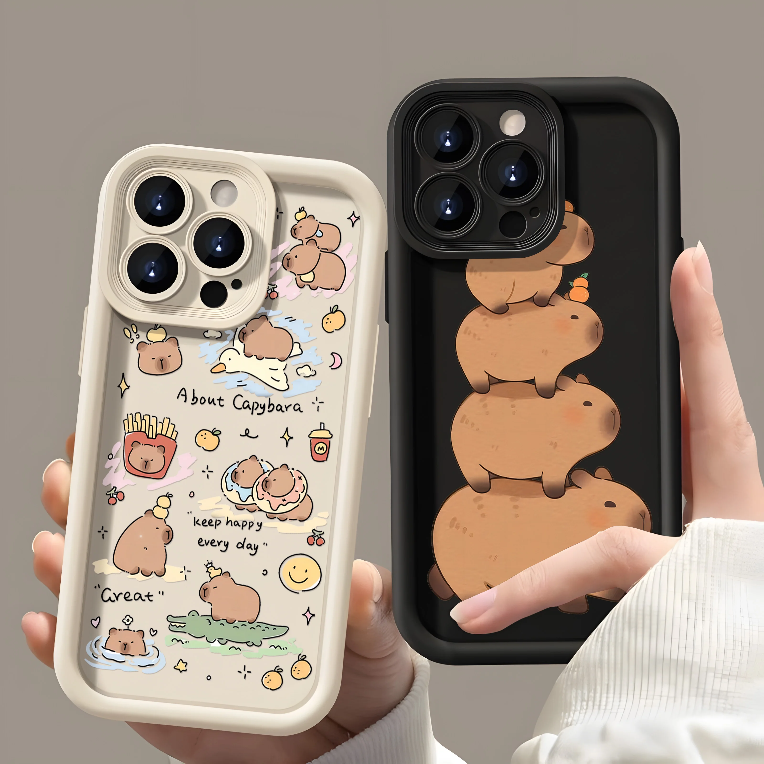 Чехол для телефона Cartoon Cute Capybaras Samsung Galaxy A16 A06 A35 A55 A25 A05s A15 A54 A34 A24 A14 A05 4G 5G с мягкой