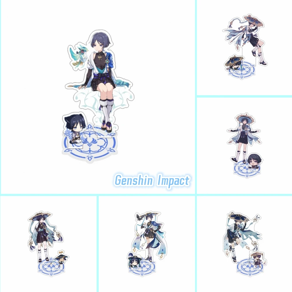 

Anime Genshin Impact Figure The Wanderer Double insertion Acrylic Stand Model Plate Desk Bedroom Decortion Cosplay Friend Gifts