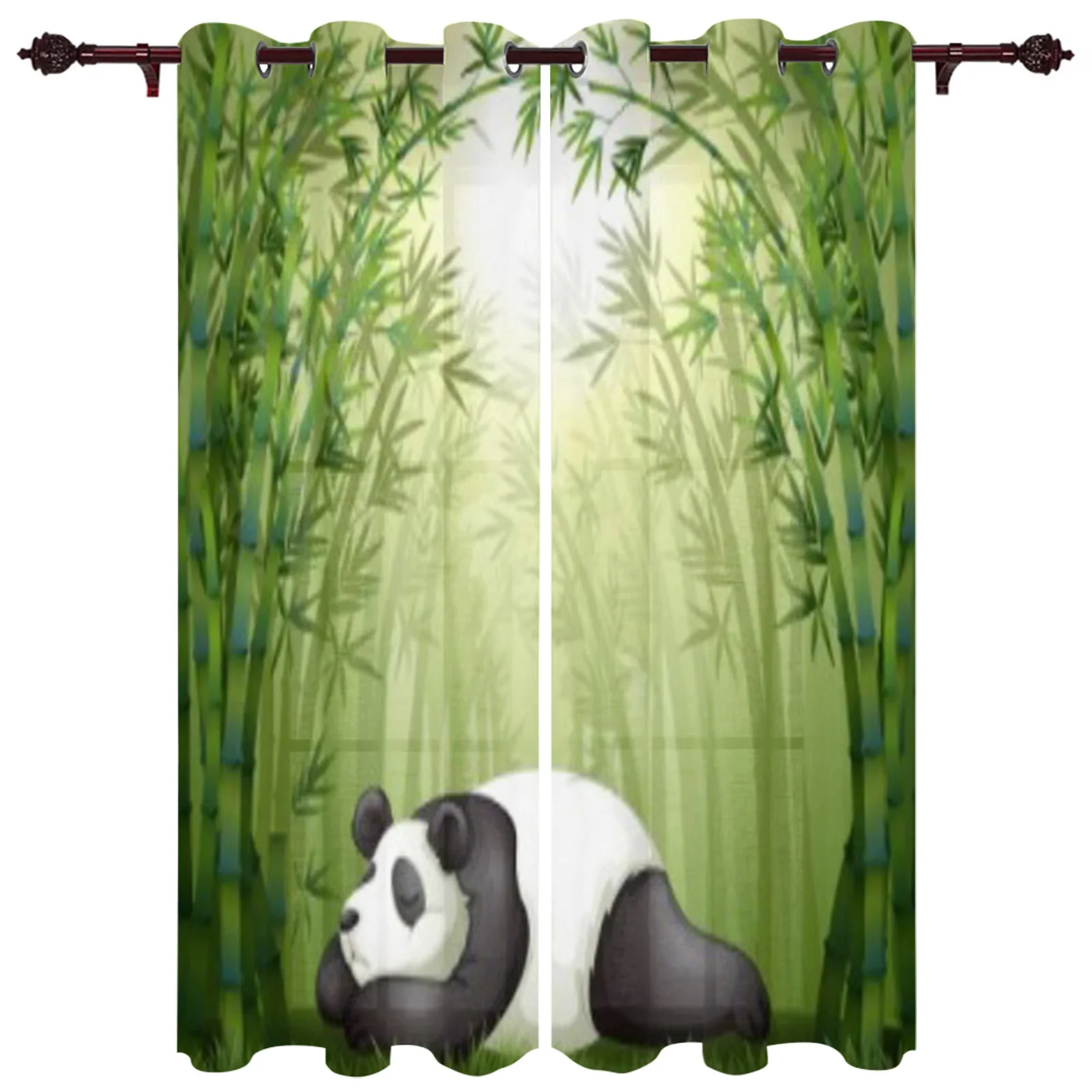 

Панда спальный бамбуковый лес оконные занавески домашний декор занавески для гостиной кухни оконные занавески современные занавески для с...