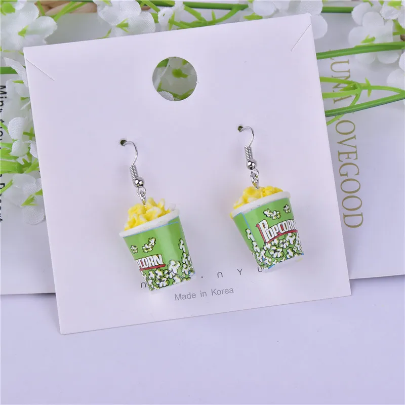 Смешанный цвет 10шт/упаковка 3D кукуруза попкорна пластиковые подвески для сережек, брелоков, ожерелий, подвесок, ювелирных изделий, для поиска телефонного шнура DIY.