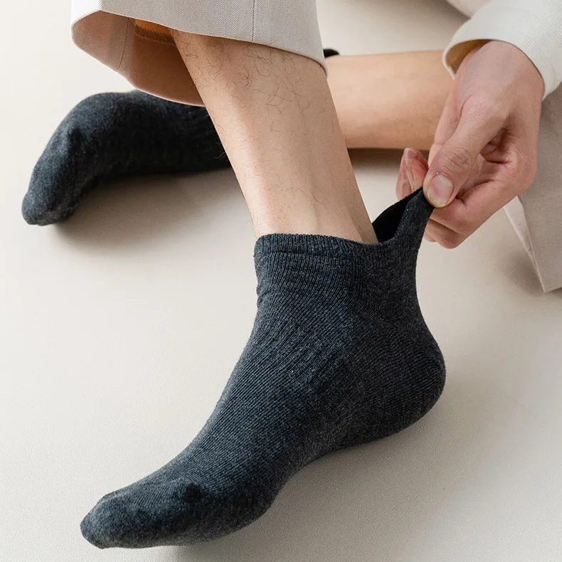 5Pairs Men's Business Breathable Soft Socks for Men Casual Sport Low Cut Ankle Sock Unisex Solid Color Short Socken Calcetines