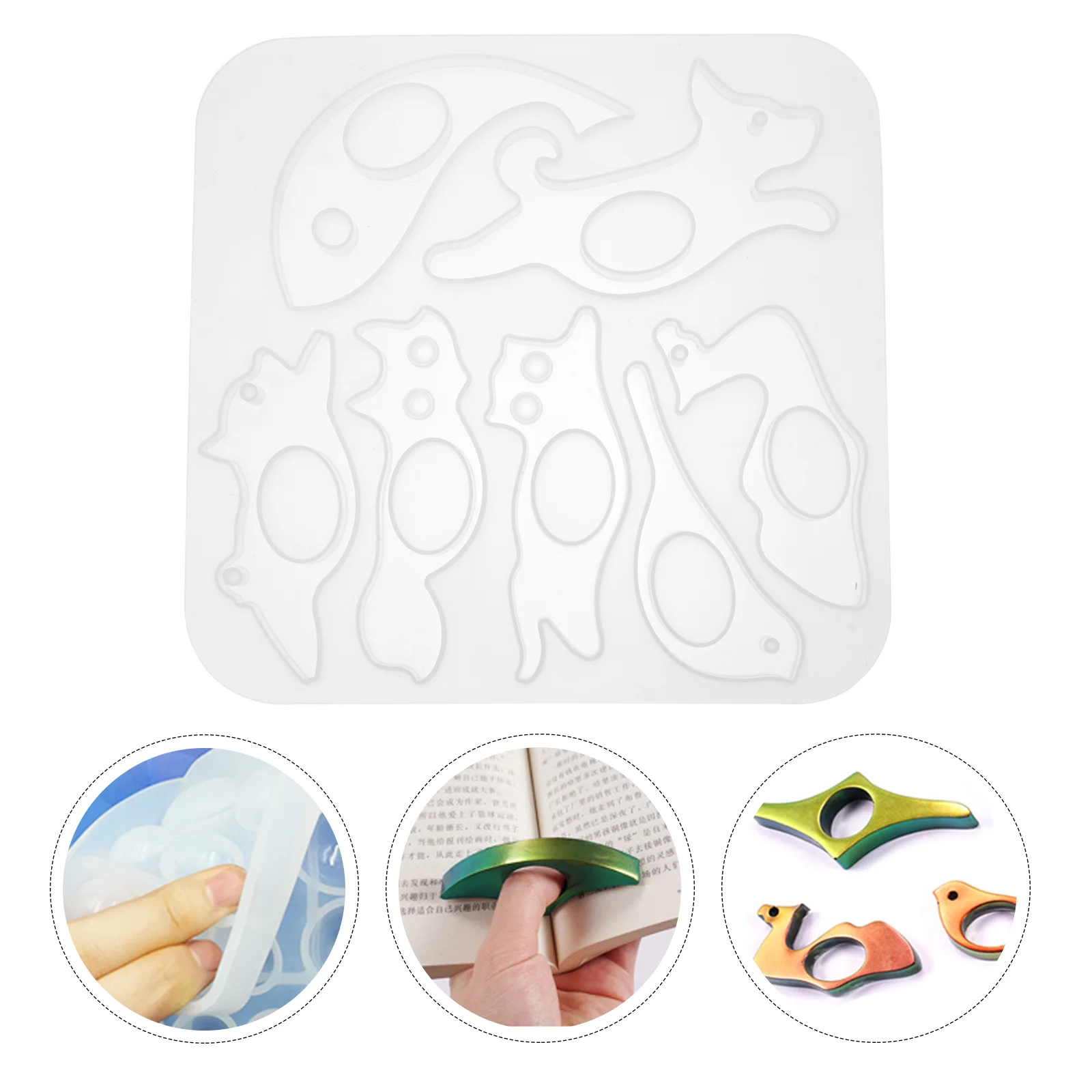 

1pc Silicone Epoxy DIY Making Tool Crystal Drop Mold Book Page Holder Mold