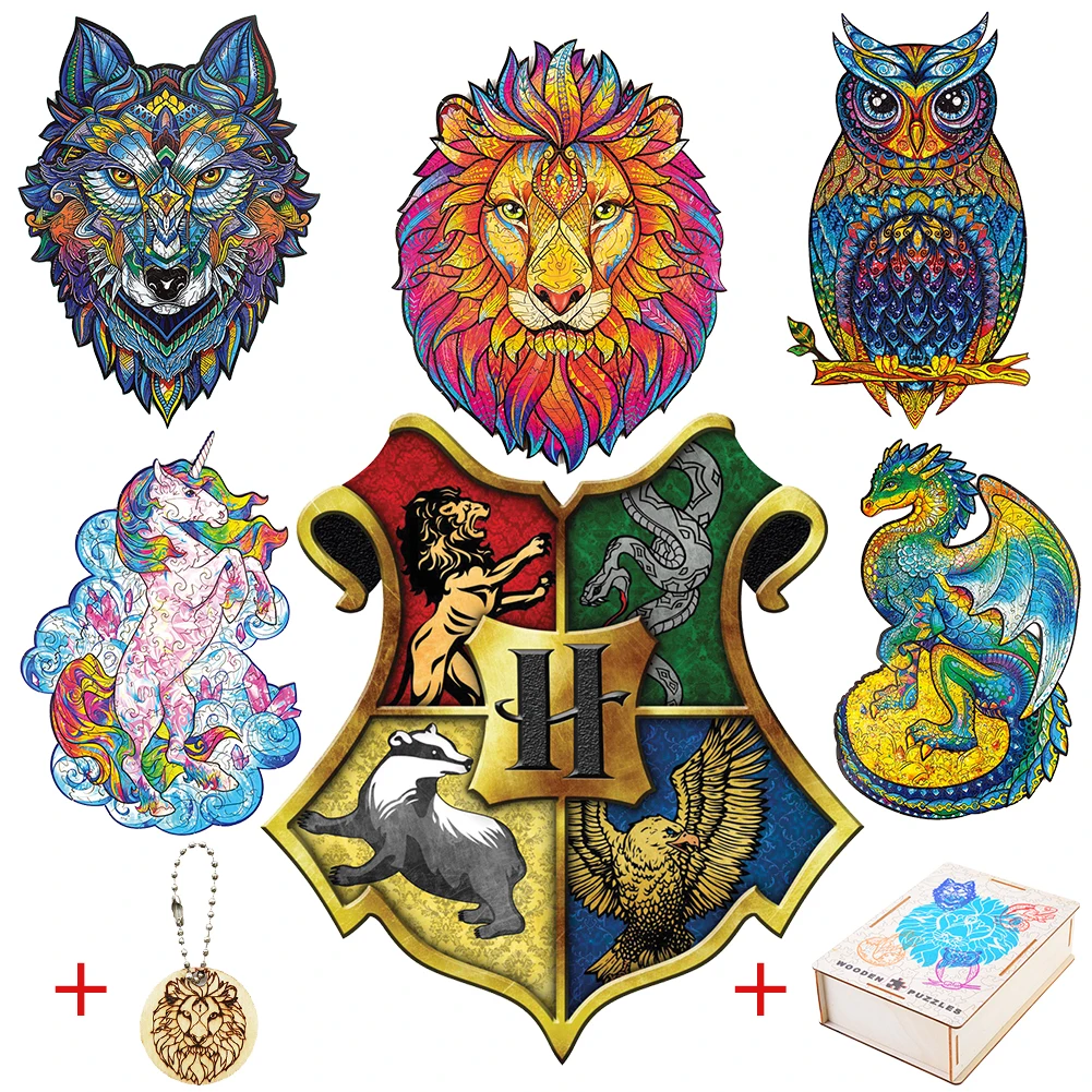 

Wooden Animal Jigsaw Puzzles Mysterious Owl 3D Puzzle Gift Interactive Games Toy For Adults Kids Educational Fabulous Shield