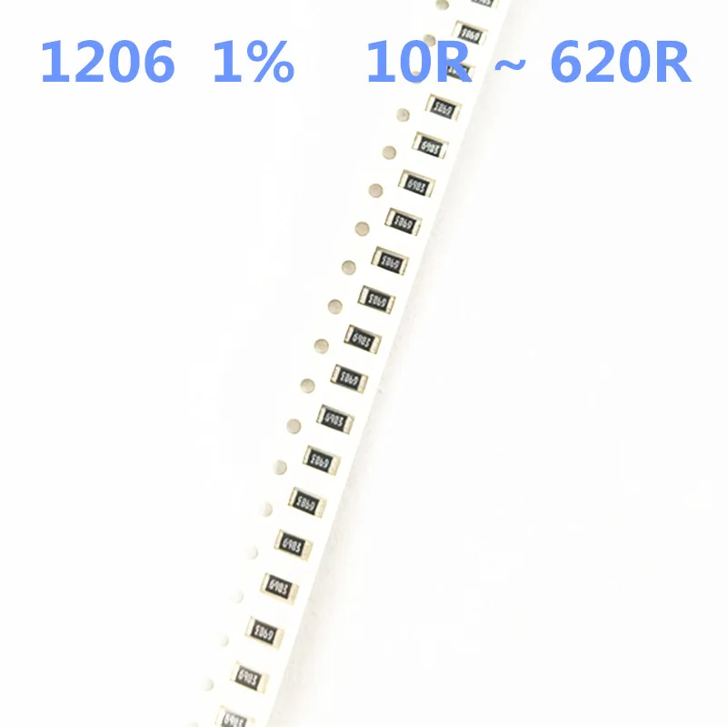 

100pcs 1206 1% SMD resistor 1/4W 9.76R 10R 10.2R 10.5R 10.7R 11R 11.3R 11.5R 11.8R 9.76 10 10.2 10.5 10.7 11 11.3 11.5 11.8 ohm