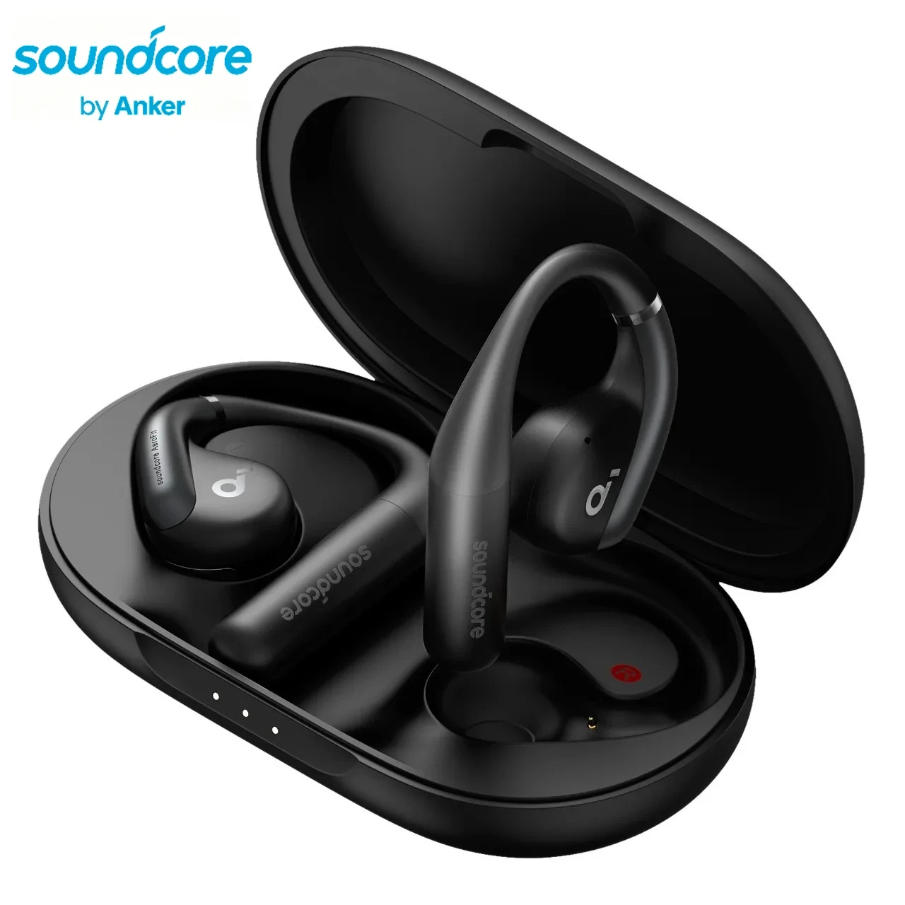 Фото Наушники Soundcore by Anker AeroFit с открытым ухом, Bluetooth, водонепроницаемые (IPX7), для спорта, глубокий бас, 42 часа работы, для бега и фитнеса №1