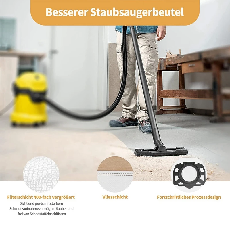 30 шт. мешки для пылесоса Karcher WD4 WD5 WD6 нетканые фильтров KFI 487