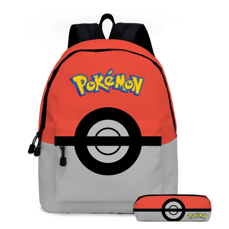 Pikachu School Bags Backpacks Anime Figures Kids Bags Capacity Travel Bag Pencil Case Student Book Bag Christmas Gifts